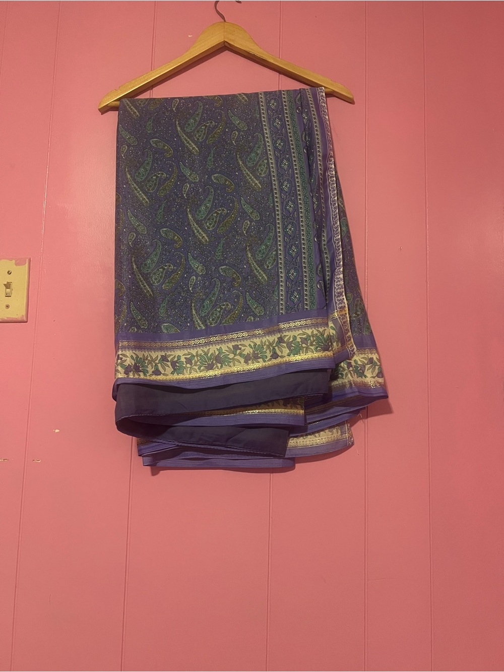 Paisley Print Purple Women’s Saree Only